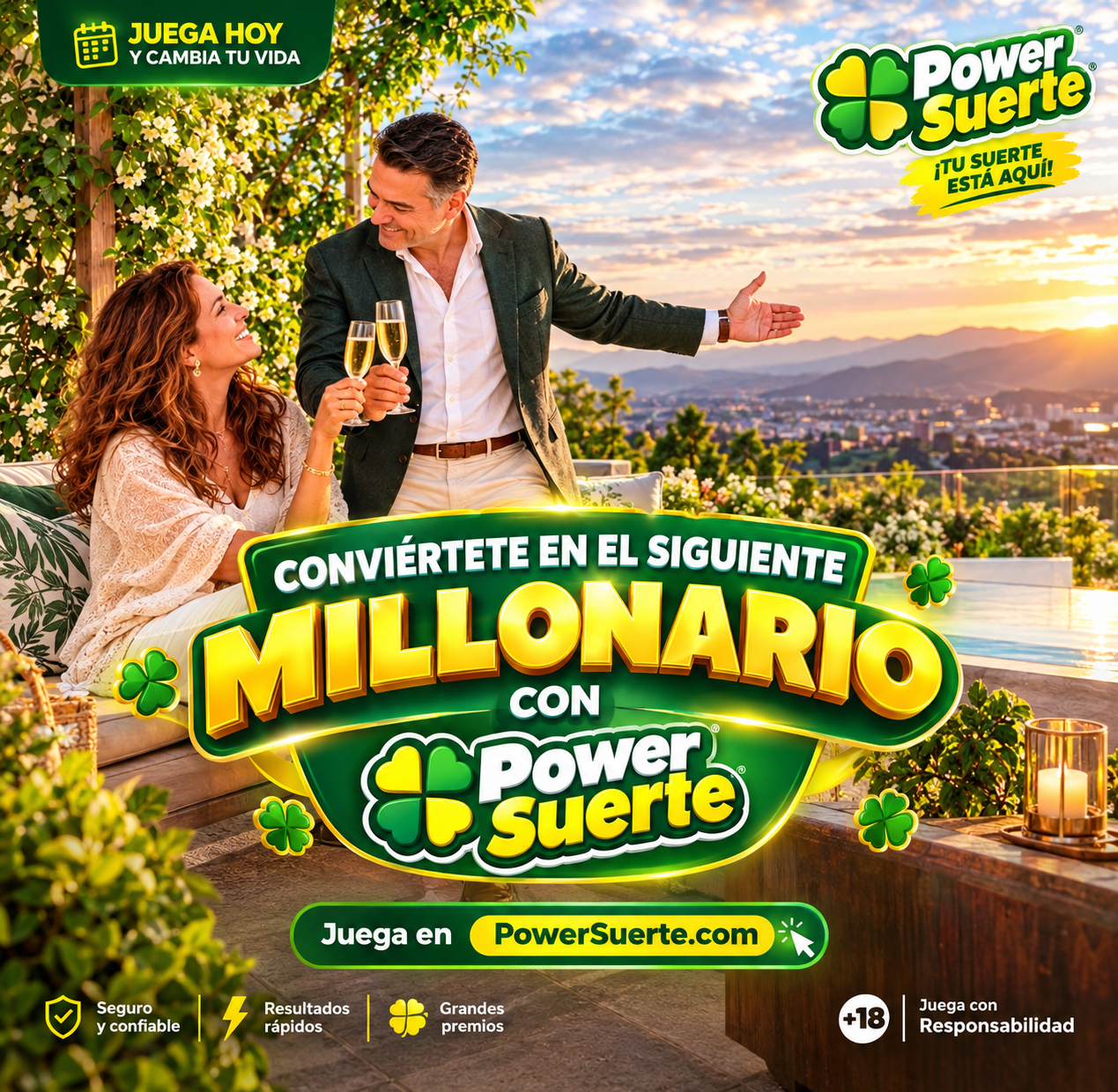 Conviértete en el siguiente millonario con Power Suerte - Juega en PowerSuerta.com